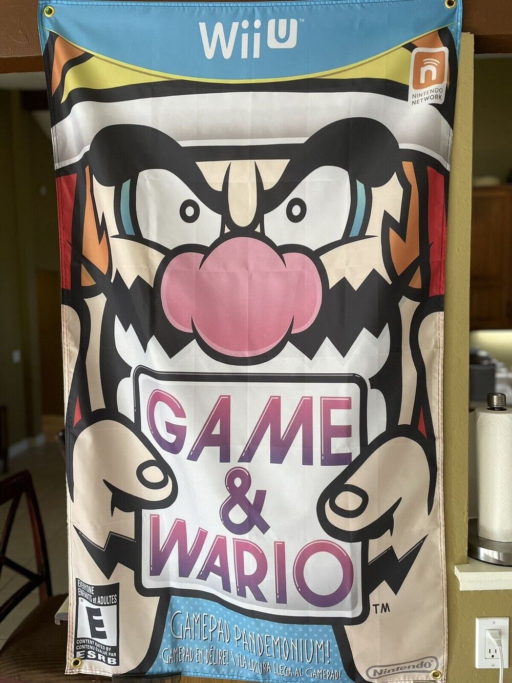 Game & Wario 5ft Flag Nintendo Wii U 2013 Banner Poster Super Mario Bros